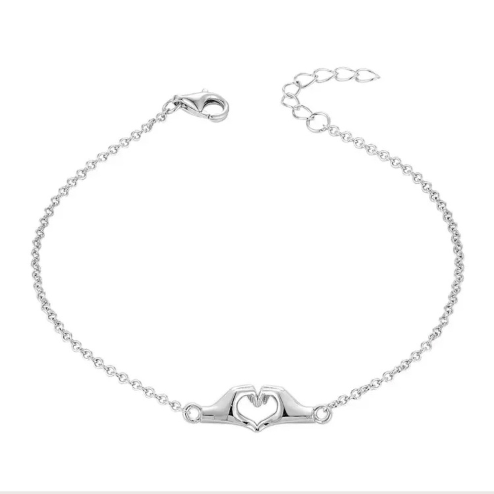 Lover Heart Hands Silver Bracelet - Wove Made